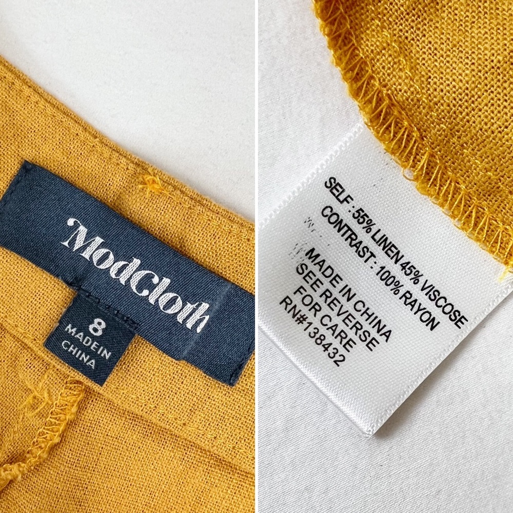 Modcloth New Opportunity Linen Blend Crop Pants Trousers 8 - Picture 5 of 5